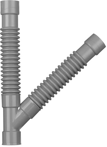 Wirquin 79012001 Raccord wc souple universel magicoude en Y D32, à coller pour évacuation, gris