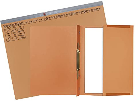 Exacompta 370109B 25er Pack Premium Kanzlei Hängehefter Exaflex Linksheftung, aus extra starkem Recycling Karton mit dehnbarer Tasche für Büro Kanzlei und Anwälte Blauer Engel Orange