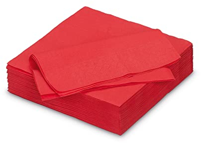 Servietten aus Papier 33x33cm 50 Stück - FARBAUSWAHL in 25x25/33x33/40x40cm - Einweg Tischservietten 2-lagig - Einfarbige Papierservietten für Hochzeit, Geburtstag und Alltag - Rot