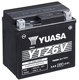 Yuasa YTZ6V 12V 90 CCA Batteria AGM per moto ad alte prestazioni senza manutenzione