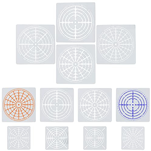 GORGECRAFT 12Pcs Mandala Dotting Stencils Mandala Rock Painting Stencils Template Set 3 Sizes 4/8/12/16 Segment Templates for DIY Wood Walls Art Furniture Fabric Glass Metal Stone Airbrush Painting
