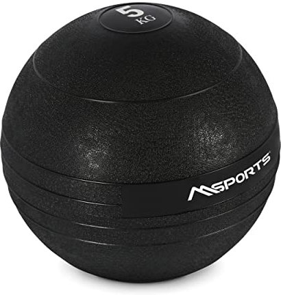 MSPORTS Slam Ball Premium Gewichtsball 3-20 kg Wall-Ball Medizinball (5 kg - Schwarz)