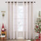 MIULEE Gardinen Vorhänge mit ösen Voile Vorhang kurz Modern Leinenoptik Halbtransparent Ösenvorhang für Wohnzimmer Kinderzimmer Raumteiler 2er Set Natural Linen Weiß 245x140 cm