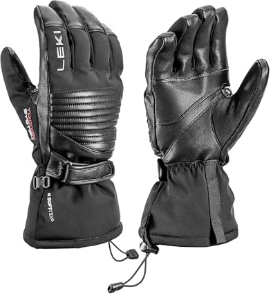 LEKI Xplore S Primaloft Gold Isolierte wasserdichte Handschuhe für Skifahren, Snowboarden und kaltes Wetter, Schwarz, Größe S