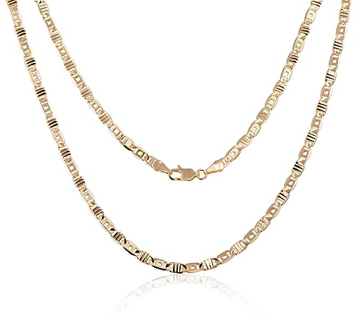 Richapex 18K guldpläterat herrhalsband, nickelfri pansarlänkkedja för män och kvinnor, Guld