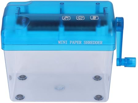 Distruggidocumenti Manuale, Taglierina per Strisce di Cartone Trasparente da 1 Litro con Manico per Uso Scolastico per 1 Foglio di Carta A6