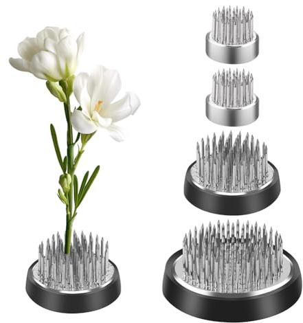Blommor groda rostfritt stål, sockel blommor 4 stycken, kenzan blomdekoration, rund blomspik, blomma groda blomarrangemang, blomhållare Ikebana, nål av rostfritt stål för trädgård hotell dekoration