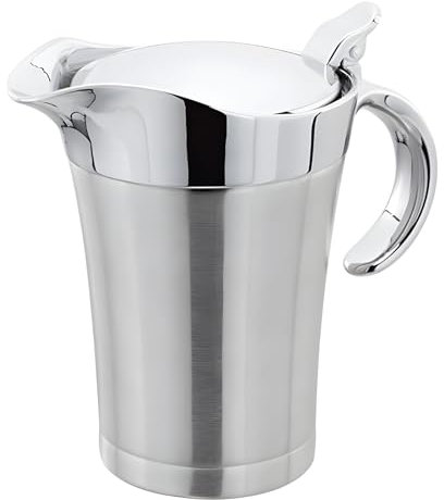 Gravy Boat with Lid, Stainless Steel Thermal Gravy Jug Insulated Sauce Pot, Double Insulated Sauce Jug, Sauce Pot for Dinner Restaurants, Parties, Christmas (750ml)