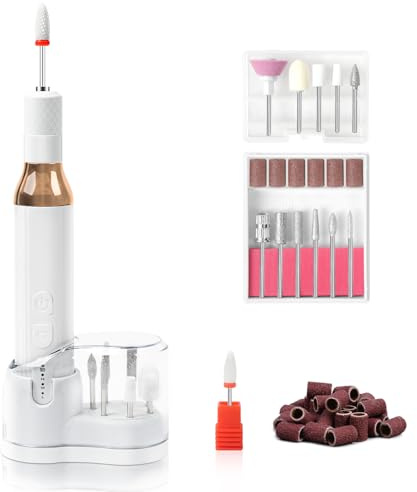 Adiwo Ponceuse pour Ongles Professionnelle, limes à ongles électriques Sans Fil 12 en 1,Rechargeable par USB,Portable Kit de Manucure Pédicure pour Pédicure Manucure,Les Ongles en Acrylique et en Gel