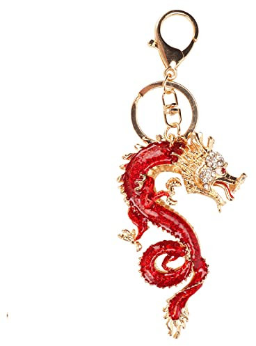 Rostsäker metall drake nyckelring, lycka utsökt väska hänge, tillverkat av zinklegering, kinesisk kinesisk drake nyckelring