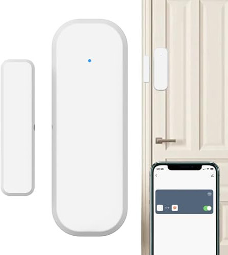 Sghtil Sensor De Apertura De Puerta - Sensor de Entrada con WiFi Conectado,Automatización del Hogar, Notificaciones Remotas por App, Dispositivo Magnético para Salón y Oficina