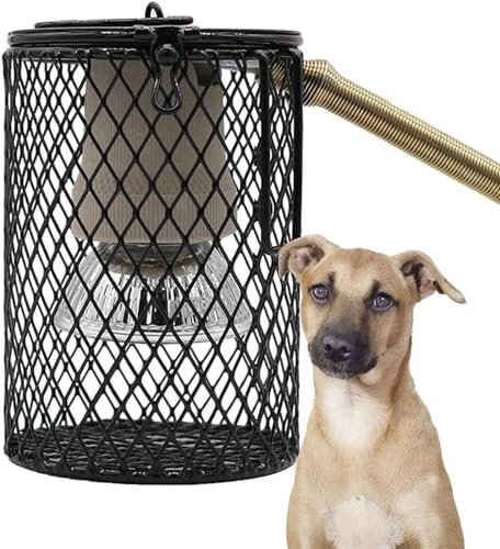Lampada termica per cani – scalda casa per cani da appendere all'aperto con timer, gancio anti-morso, ideale per cucce per cani, gabbie e pollai, gabbie per conigli
