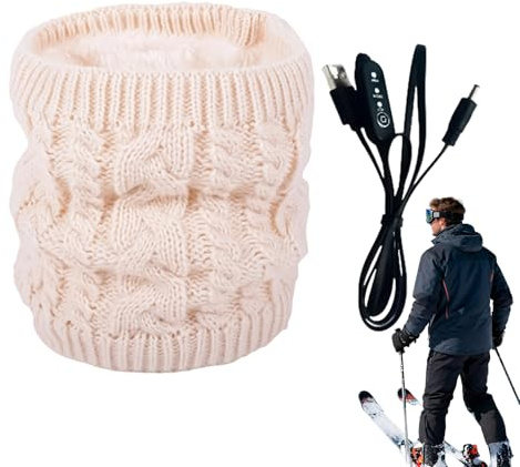 Calentador de bufanda con calefacción, envoltura térmica con carga USB, cubierta de cuello eléctrica de 32 pulgadas con calor ajustable, calentador de tela de punto con aislamiento suave, accesorio de