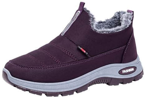 Generisch Scarpe casual da uomo – racchette da neve da uomo 43 scarpe da ginnastica per uomo e donna all'aria aperta, in peluche, casual, alla moda, comode, viola scuro, 36 EU