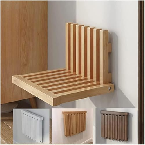 SLDAGe Banc de Douche en Bois Massif Pliant, Chaise Murale pour Une Installation Facile et Une Grande capacité de Charge,Jaune