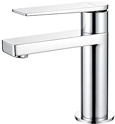 GRIFEMA LYON-G11001 Robinets de Lavabo sans Vidage, Mitigeur de Lavabo avec Économie d'Eau Ecos, Chromé