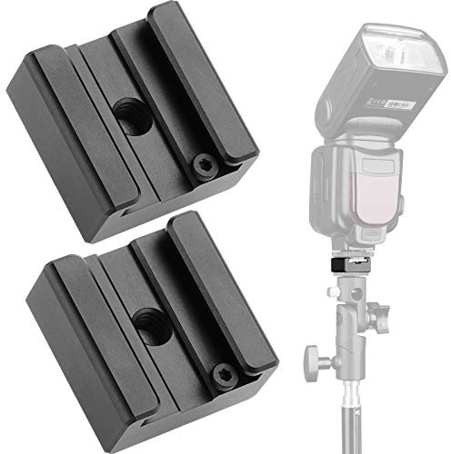 Updated Anwenk Flash Cold Shoe Mount Adapter Flash Shoe Mount Flash Stand Adapter with 1/4-20 Tripod Screw Thread for Camera Flash Nikon Canon Olympus Panasonic Speedlite Flash, 2Pack