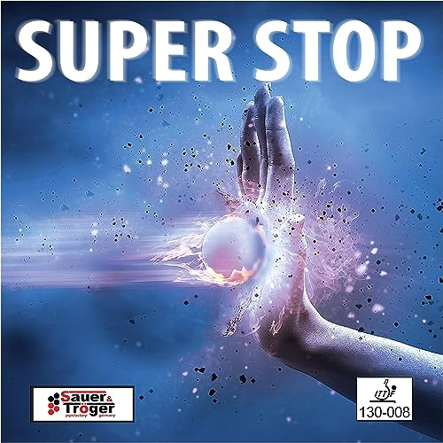 Sauer & Tröger Tischtennis Belag Anti Top | Super Stop | Rot, Schwarz | 1,5 mm 1,9 mm (Rot, 1,9 mm)