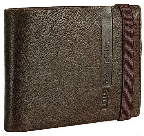 Lois - Cartera de Piel para Hombre - Cartera Hombre Piel con Monedero Interior y Tarjetero, diseño Slim, Cuero auténtico, Regalo Elegante. Proteccion RFID, Marron