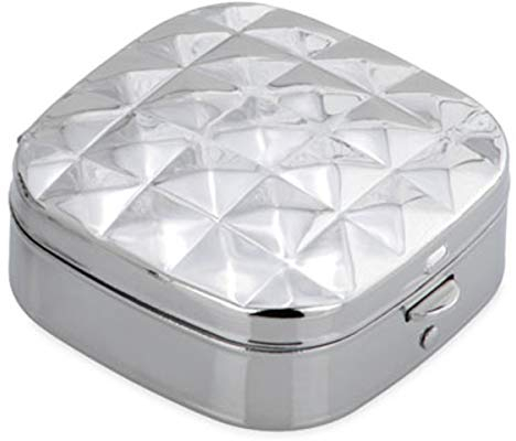 SILBERKANNE Pillendose Hamburg 4,5x4,5x2 cm 2 Fächer Premium Silber Plated edel versilbert im Top Verarbeitung