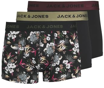 Jack & Jones Homme Jacflower Micro Fiber 3 Pack Caleon Boxeur, Noir/Détails : Noir, L EU