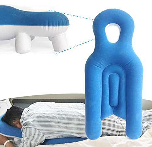 Almohada para Dormir Boca Abajo, Almohada Boca Abajo para Pacientes con Desprendimiento de Retina Durante la Recuperación Después de una Cirugía Ocular, Azul