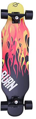 Longboard Cruiser Burn - theLongboarder 80cm | Carving y Cruising | ABEC-7 | Niños, Adolescentes, Principiantes | Tabla Larga Resistente y Ligera | Monopatín Largo | Madera de Arce
