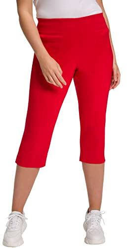Ulla Popken Bengalin-Capri Pantalon, Rouge Pomme, 53W / 32L Femme