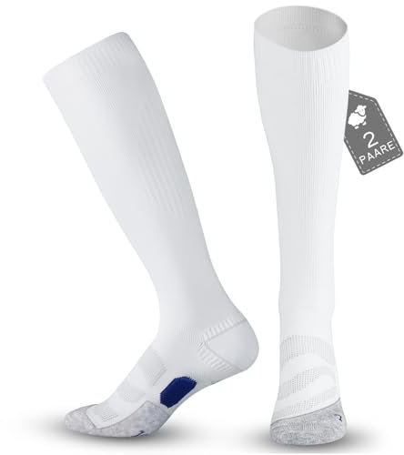 MAGISDU 2 Paar Merino Skisocken Herren Damen Thermosocken Kompressionsstrümpfe 18-25 mmHG Thrombosestrümpfe Kniestrümpfe für Ski Snowboard Flug Sporting