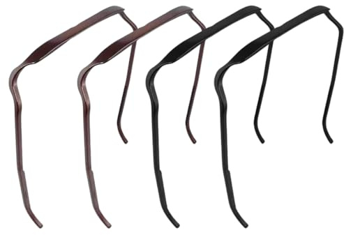 4 Piezas Diademas Cuadradas para Gafas de Sol, Diadema Invisible, Gafas de Sol, Aros para el Cabello de Moda para Volumen y Estilo, Accesorios para Diadema para Mujeres y Hombres (Marrón+Negro)