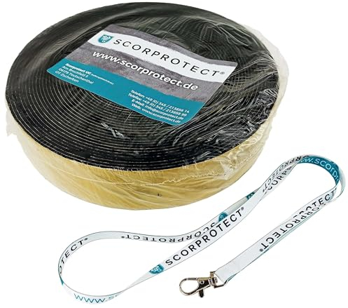 Scorprotect® Kautschuk Klebeband für Armaflex XG Platten schwarz 50 mm x 15 m + Scorprotect® Schlüsselband