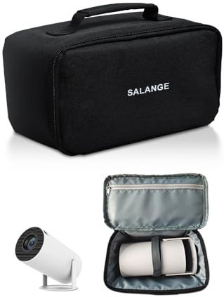 Salange Mini Beamer Tasche für HY300 HY320,Reisetasche mit Reißverschluss und Schutztasche,Projektor Tasche für die Meisten Projektoren und Zubehör,Tragbare Projektortasche,Schwarz