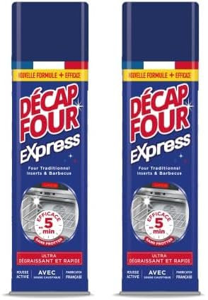 DECAPFOUR Express | Mousse Active Ultra-Dégraissant et Rapide| Idéal pour Fours Traditionnels, Inserts et Barbecues | Efficace 5 min | Fabriqué en France | Aérosol 500 mL (Lot de 2)