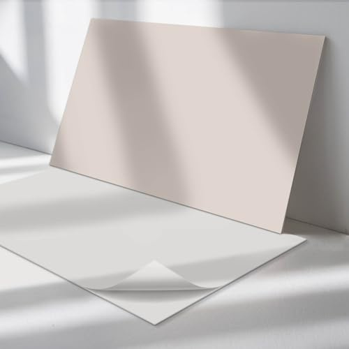 Pannelli da Parete PVC 120x60 cm Cucina Autoadesivo Fondo Protettivo Facile da Pulire Design Durevole Aspetto Moderno Impermeabile Paraspruzzi - Colore Beige chiaro