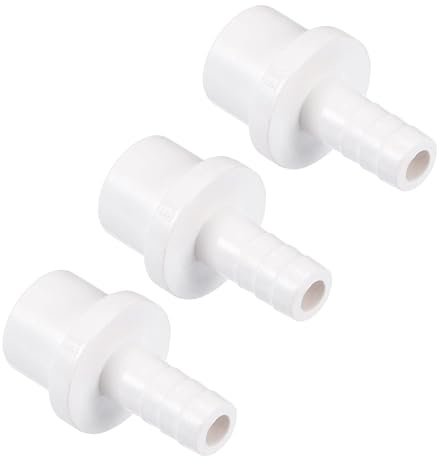 TA-VIGOR PVC Pipe Fitting, 12mm Barb x 20mm Spigot Straight Tube Adapter, Hose Barb Connector Quick for Water Hose, Irrigation, Garden, Plumbing Pipes (3PCS, White)