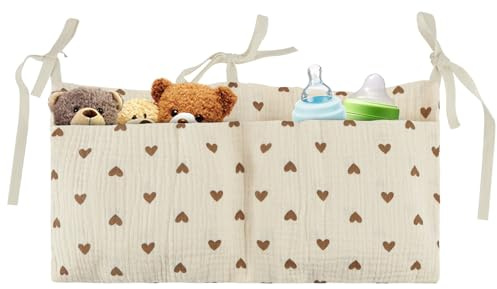 Flintronic Borsa Appendere per Lettino, Organizer per Cameretta dei Bambini, per Letto Usato per Riporre Vestiti Pannolini Giocattoli