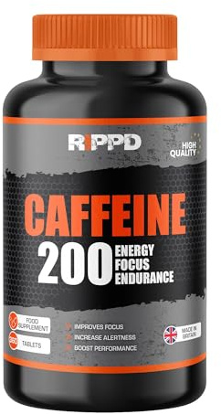 RIPPD Caffeine 200mg 360 Tablets – High Strength Energy, Focus & Endurance Support | Helps Reduce Fatigue & Boost Performance | Made in The UK | Food Supplement