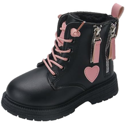 Generico Stivaletti Classici alla Moda per Ragazze Leggero, Traspirante, Caldo e Confortevole Stivaletti Foderati per Ragazza Scarpe da Principessa per Bambina Adatto per Autunno e Inverno