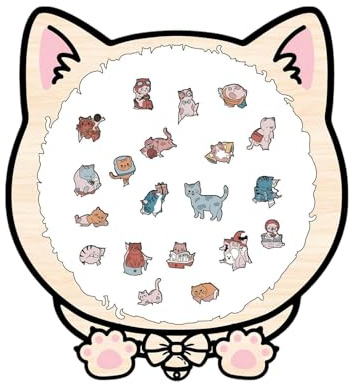 Jingyash Puzzles Animaux pour - 135 Pièces Jeu de Réflexion avec Cadre Chat | Puzzles Encadrés Chat pour,Préscolaire Maternelle Garçon Fille Adulte Ami Activité d'apprentissage Décoration