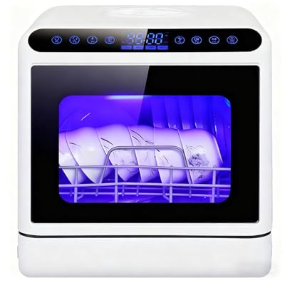 Portable Dishwasher Countertop Dishwasher Mini Med 5L Vattentank, 3 Program För Lägenheter, Husvagnar Och Små Kök, Kompakt Och Portabel