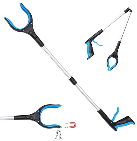 AetherPeak 83 cm faltbarer Katzentoilettengreifer Extra langer Greifer mit 360° drehbarer magnetischer Anti-Rutsch-Klaue Ideal für Erwachsene, Behinderte und ältere Menschen Müheloses Aufheben von