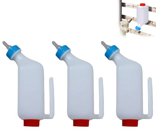3 Packs Biberon d'agneau & Chèvre 500ml- Seau à Lait en Bouteille pour Allaitement d'Agneaux & Bébé Chèvre - Système de Boisson Suspendue - Biberon Chevreaux 1000ML (3 Pieces - 500ml)