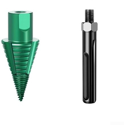 Trurovem Broca divisora de leña de cambio rápido para vástago SDS Max, cono de tornillo desmontable para cortar troncos de madera con diseño antiatascado para taladros de martillo, acero al carbono