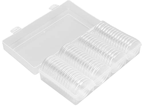 Generic Klar Plastmyntkapslarlåda för Snygg Förvaring 60 Stycken 41mm Myntuppsamlingsbehållare för Myntsamlare