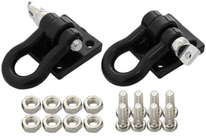 Accesorios RC para SCX10 para Wraith para Capra para Redcat para MST 1/10 Escala Metal Recuperación Cadenas Arrastre Remolque Enganche Grillete Cabrestante Ancla RC