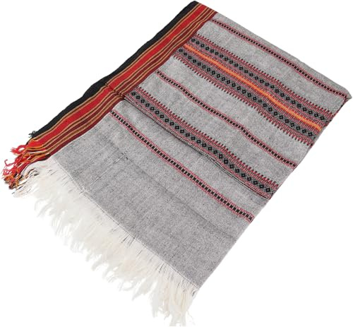 GURU SHOP Indischer Schal/Stola, Ethno Tuch/Decke - Grau, Herren/Damen