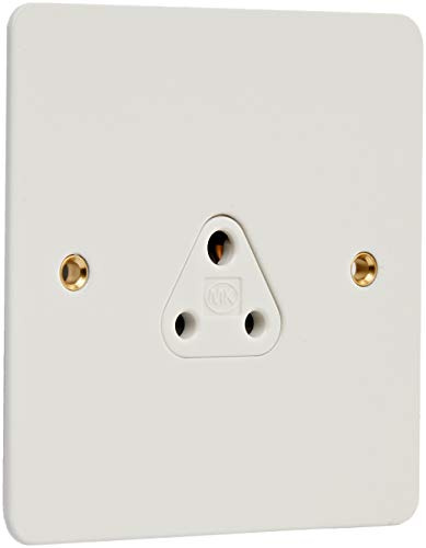 Edge 1 Gang 2 Amp Porcelain White Socket Outlet with White Insert