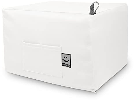 HAPPERS Puff Cama Auxiliar Confort Convertible 2 en 1 | Colchón Plegable para Invitados | Funda Lavable | para Salón o Dormitorio | Futón 195 x 130 cm - Blanco