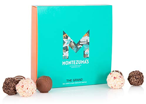 Montezuma's The Grand, Milk, White & Dark Chocolate Truffle Collection Box, Small Contains 16 Truffles, Gluten Free, 220g Box