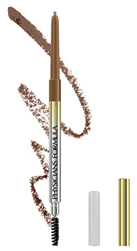 Physicians Formula Eyebrow Retractable Slim Definer Brow Pencil, Taupe Brown, Dual-Sided Brow Brush, Fine Tip, Shapes, Defines, Fills Brow Makeup | Dermatologist Tested, Clinicially Tested